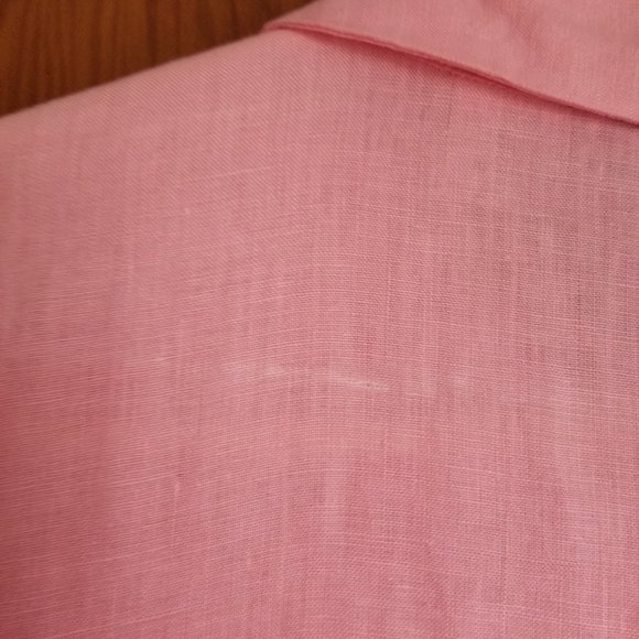 Irish linen, embroidery, 3/4 sleeve, open/closed collar, M, Edward's, vintage - Picture 8 of 8